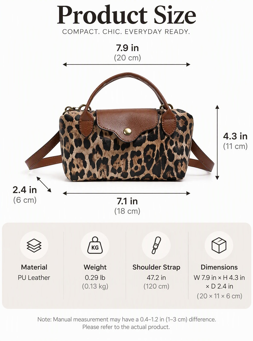 Mini Leopard Print Boston Snap Flap Bag