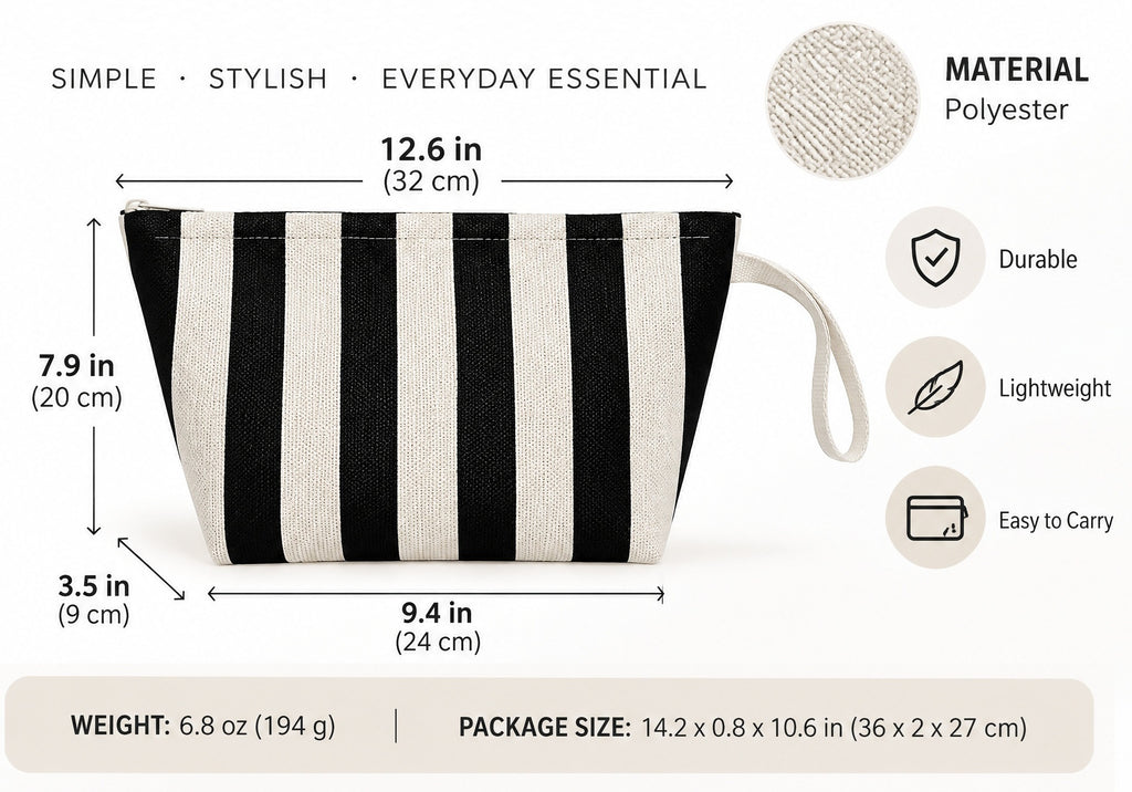 Retro Striped Wristlet Clutch Bag