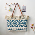 Retro Hand-Woven Cotton Linen Tassel Bag