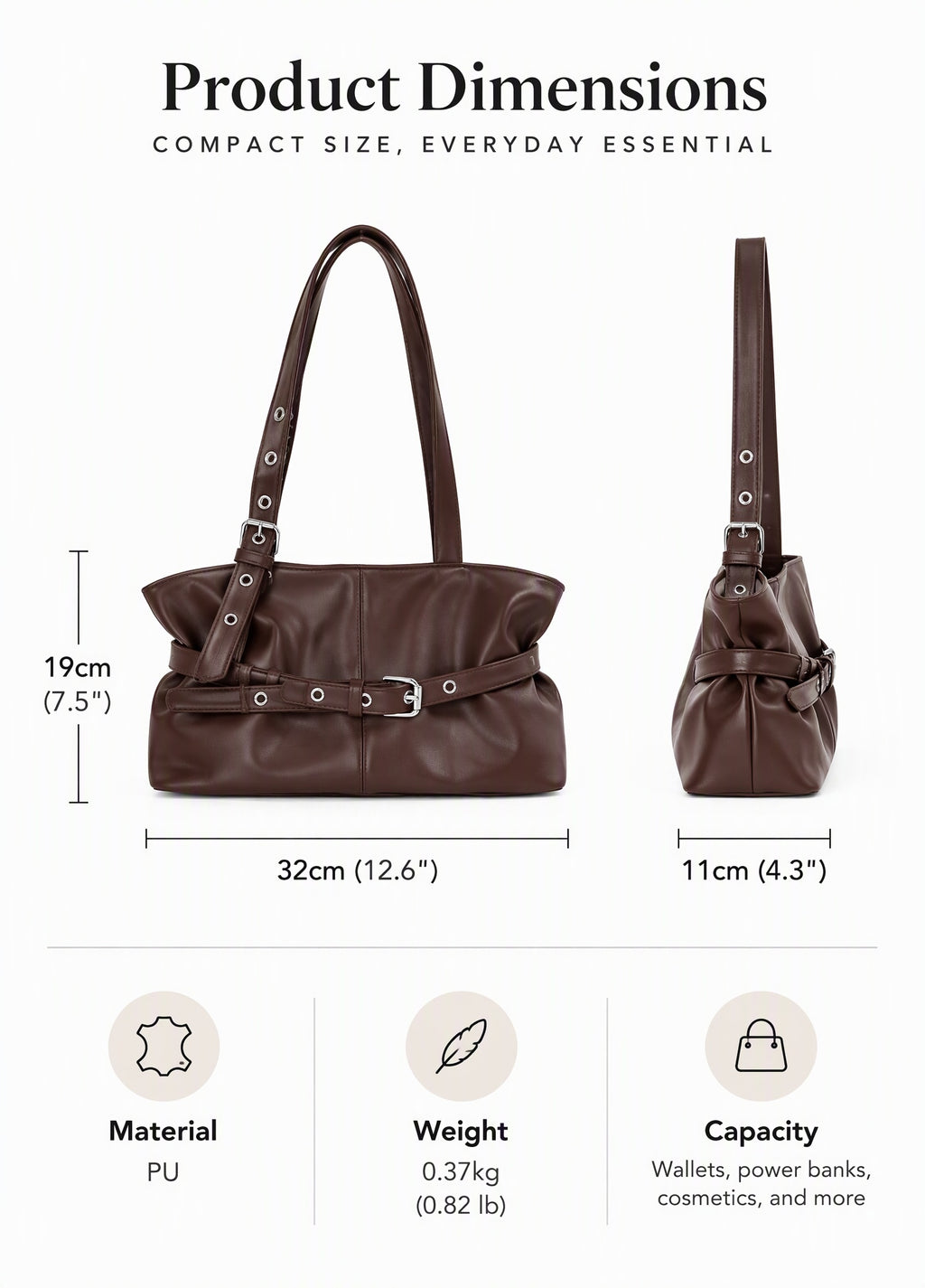 Elegant Structured Tote with Chic Belt Detail