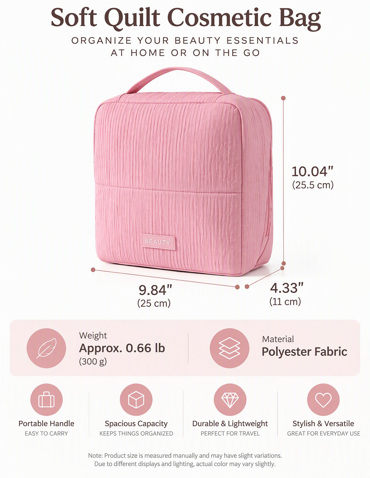 Waterproof Large Capacity Makeup Organizer Bag with Mirror
