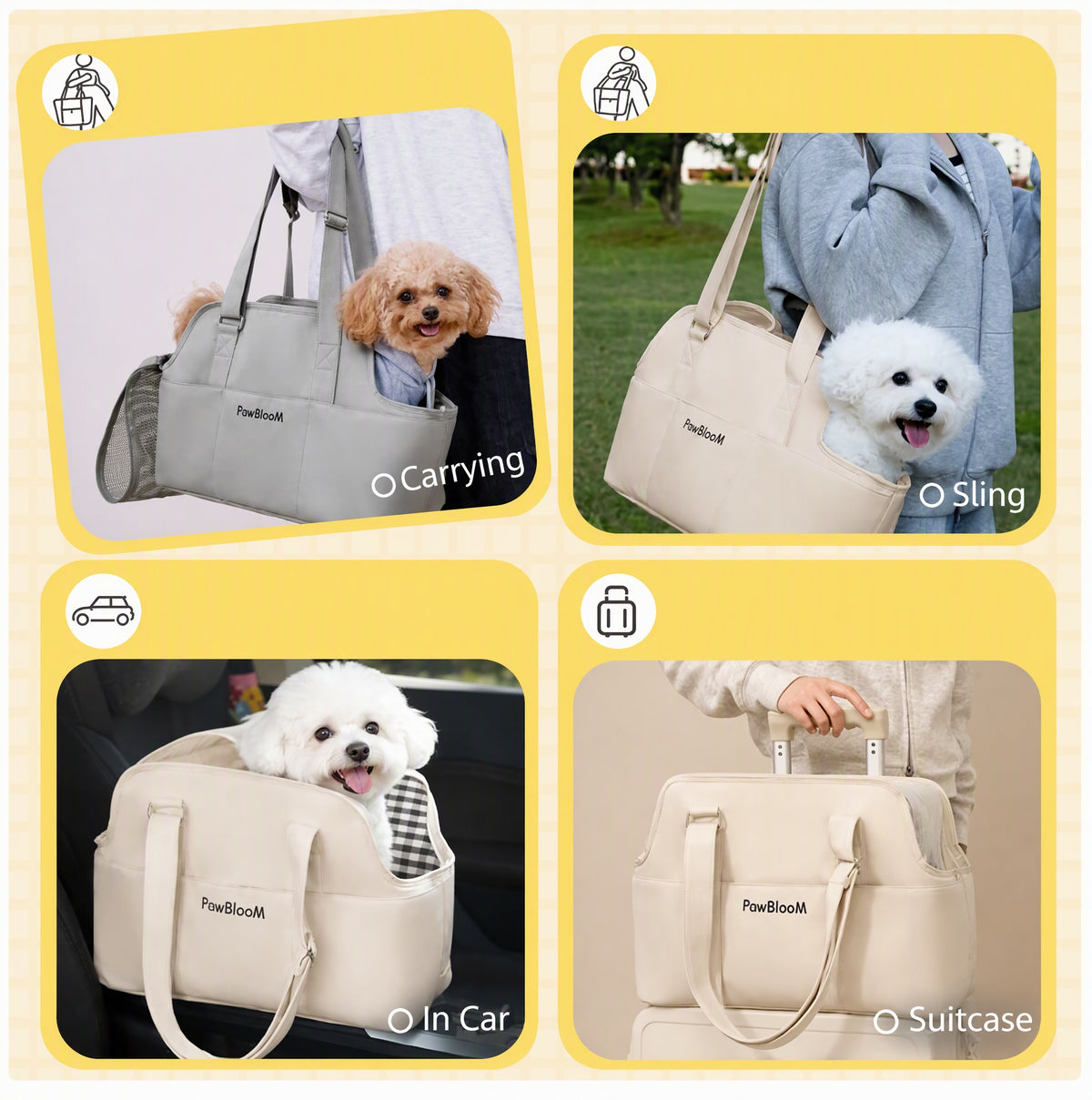 Breathable Pet Carrier Tote Bag with Removable Cushion