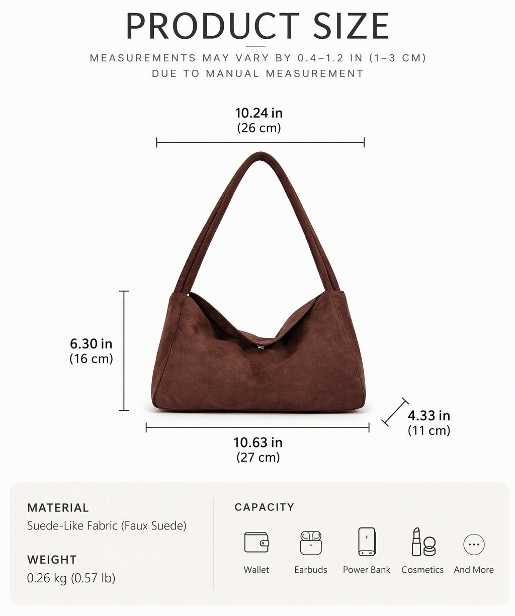Vintage Suede Flap Shoulder Bag