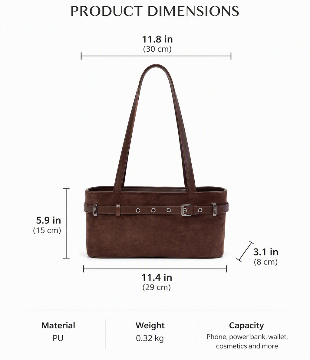Elegant Vintage Belted Shoulder Bag