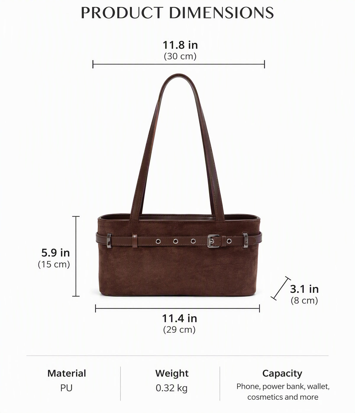Elegant Vintage Belted Shoulder Bag