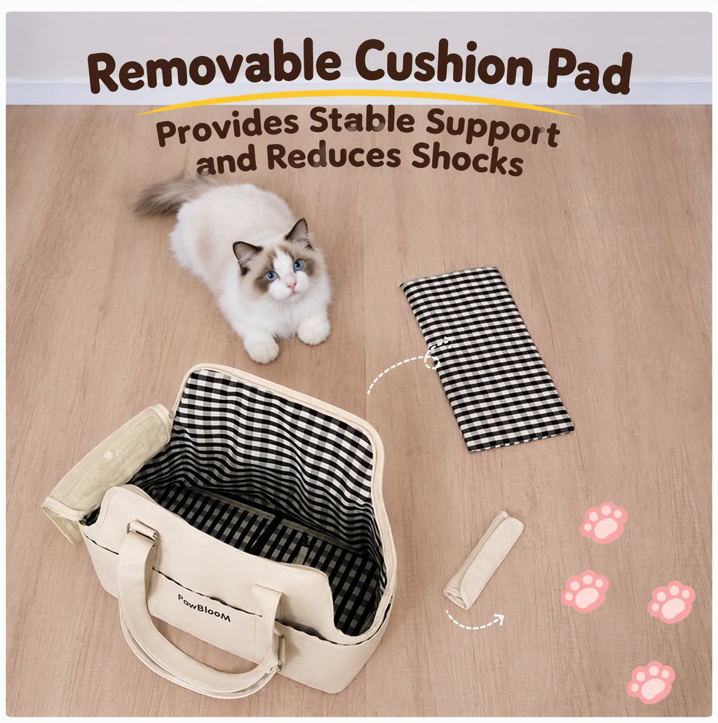 Breathable Pet Carrier Tote Bag with Removable Cushion