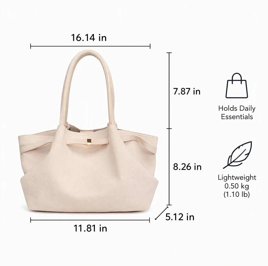 Soft Suede Tote with Chic Sculpted Silhouette