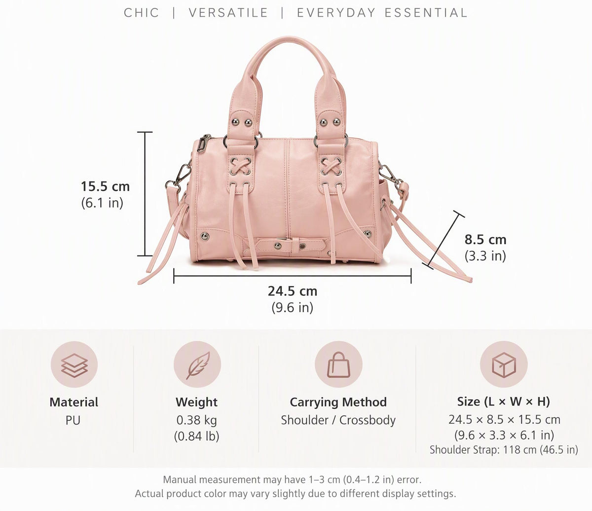 Y2K Studded Lace-Up Mini Boston Shoulder Bag