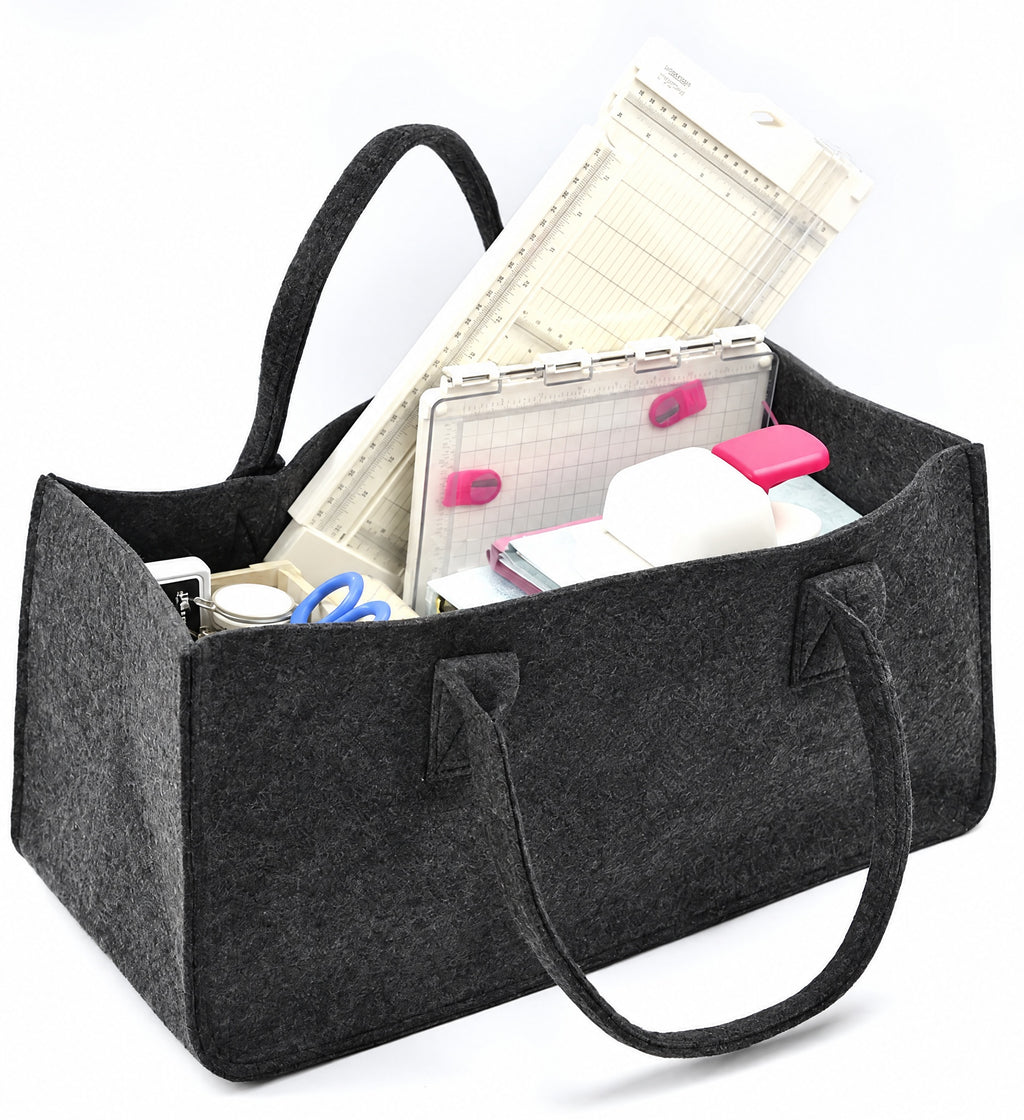 Customizable Structured Felt Reinforced Double Handles Tote