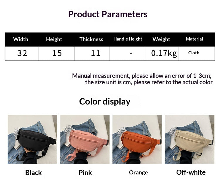 Women Canvas Crossbody Chest Casual Summer Trendy Waist Bag
