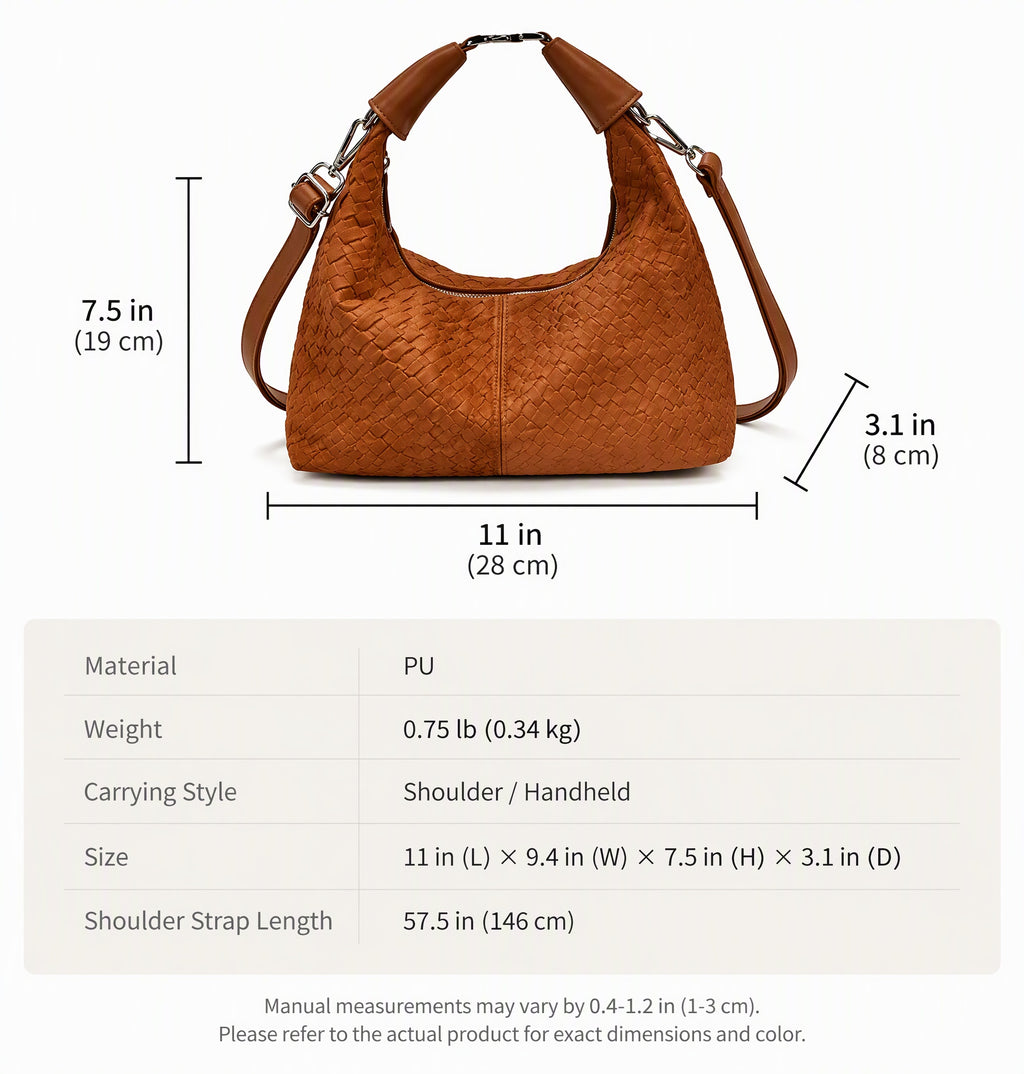 Vintage Woven Hobo Bag with Convertible Strap