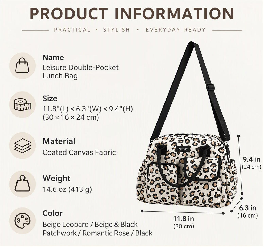 Waterproof Insulated Double Pocket Lunch Tote Bag