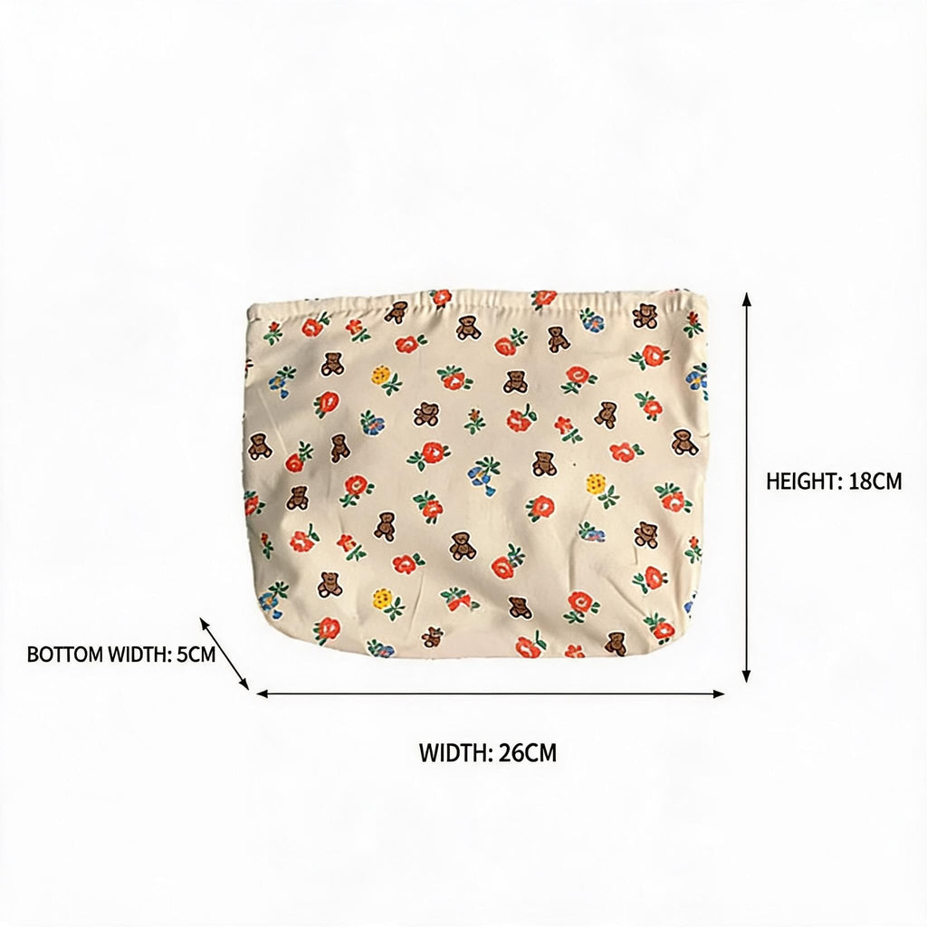 Fresh Floral Cosmetic Clutch Bag