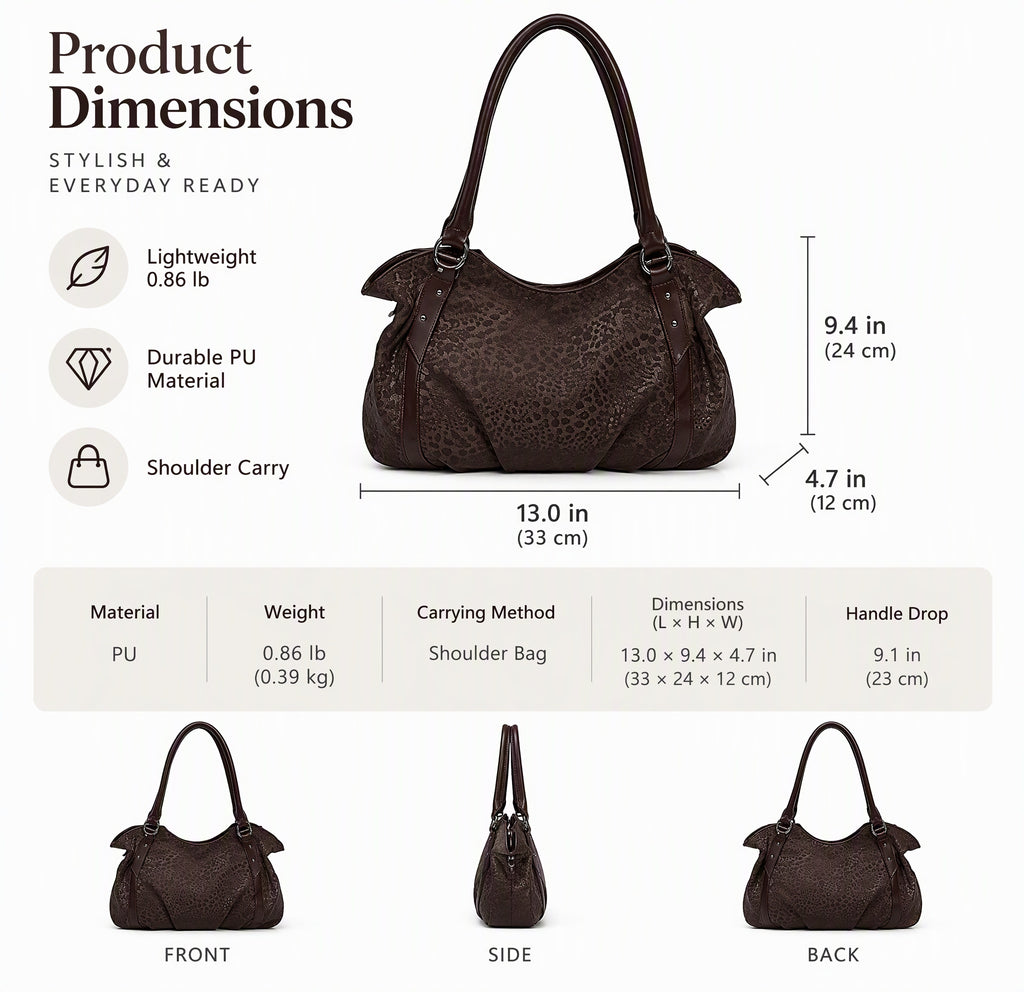Retro Inspired Shoulder Bag with Elevated Texture
