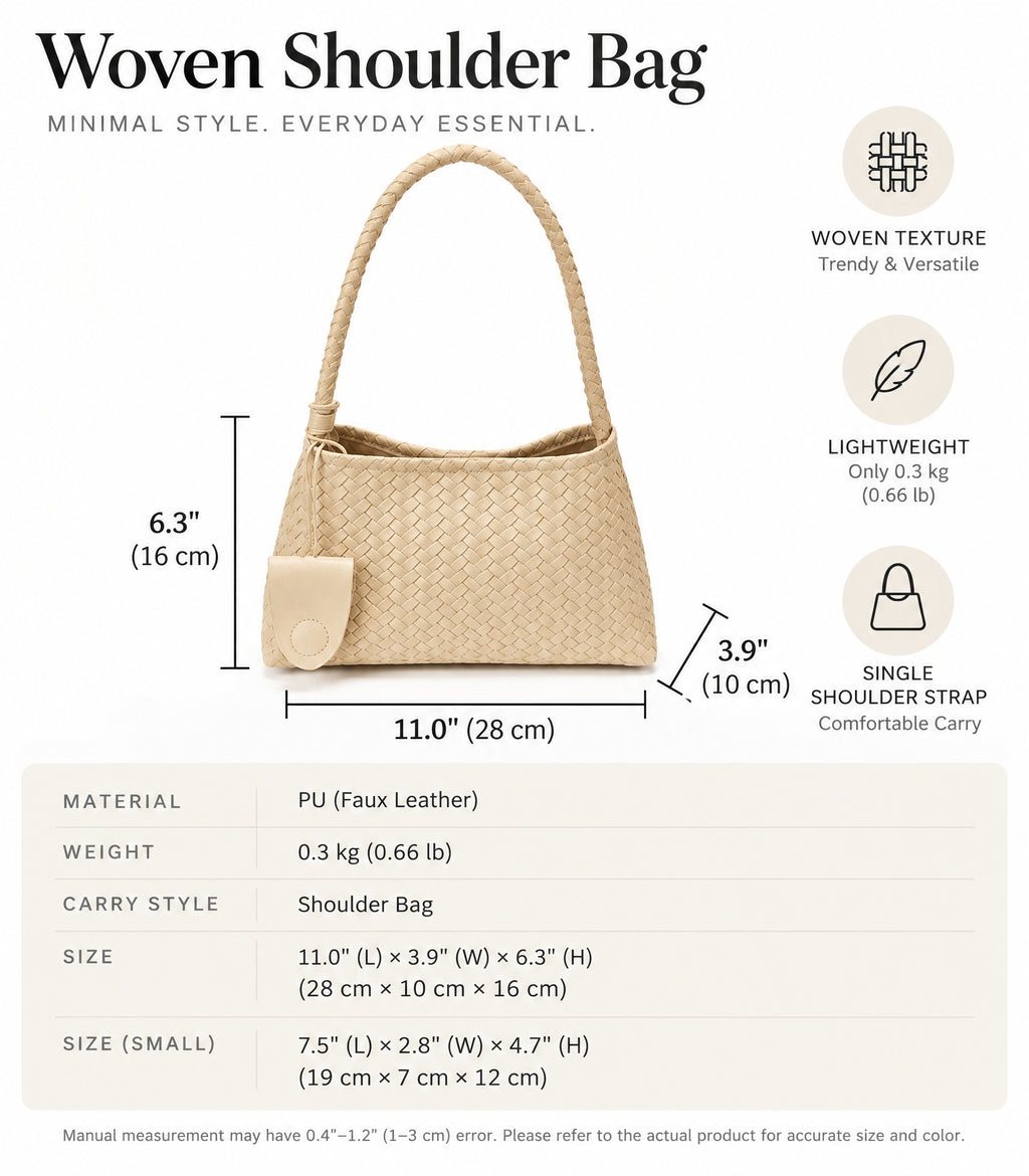 Vintage Woven PU Leather Shoulder Bag