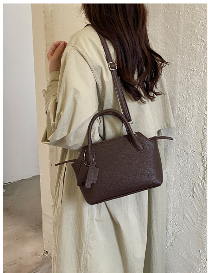 Compact Structured Shoulder Bag with Detachable Crossbody Strap