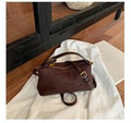 Vintage Faux Suede Mini Shoulder Bag with Adjustable Strap
