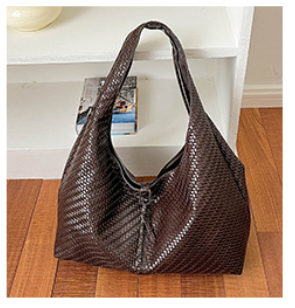 Woven PU Leather Hobo Shoulder Tote Bag