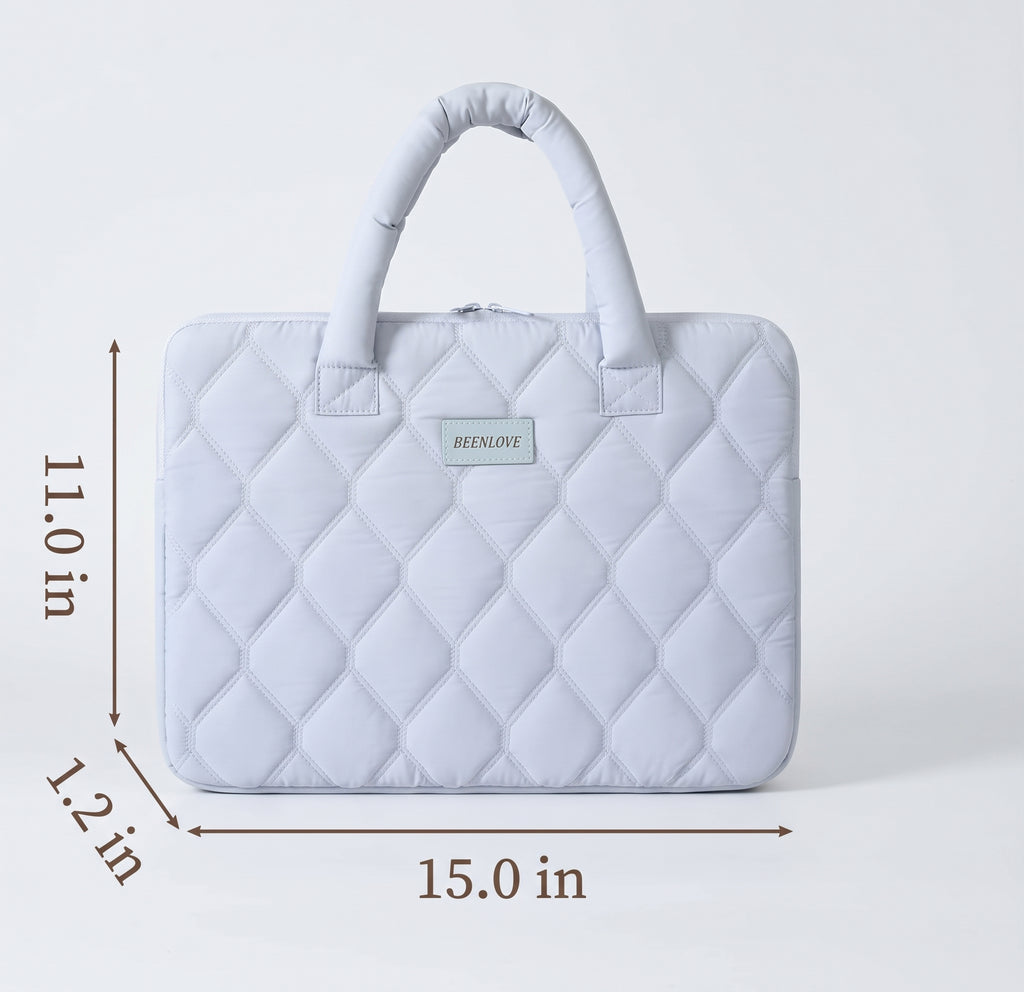 Waterproof Soft Quilted Padded Laptop Sleeve with Handles