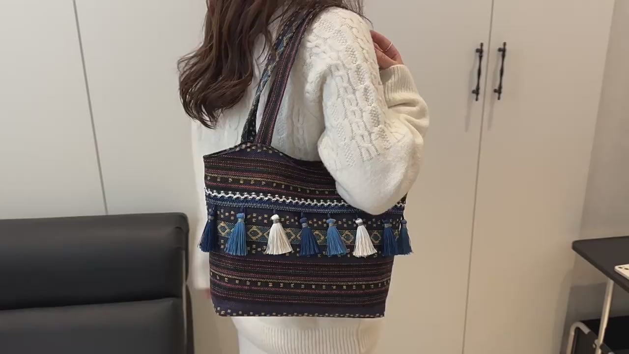 Women Ethnic Shoulder 2026 New Large Casual Tote Handbag