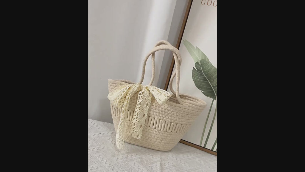 Women Handmade Straw 2026 New Fashion Rattan Beach Tote Bag