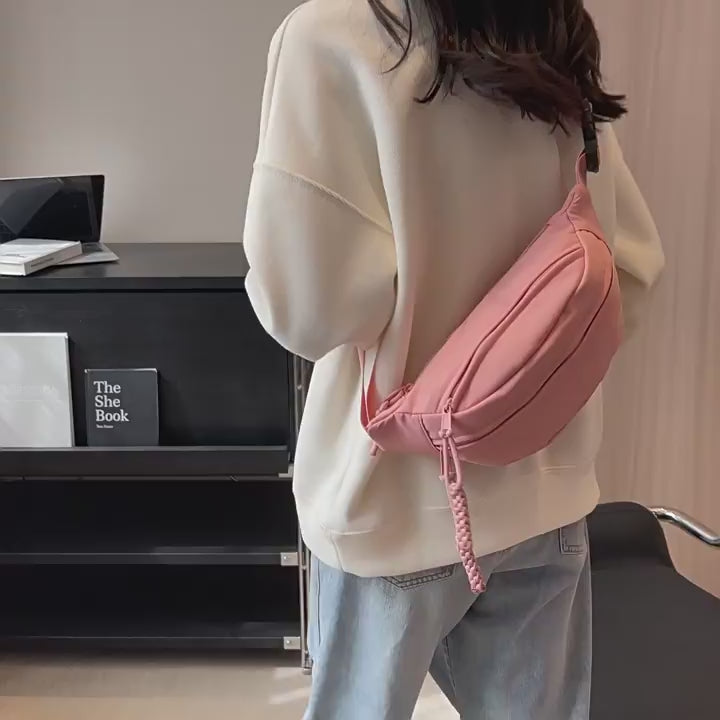Women Canvas Crossbody Chest Casual Summer Trendy Waist Bag