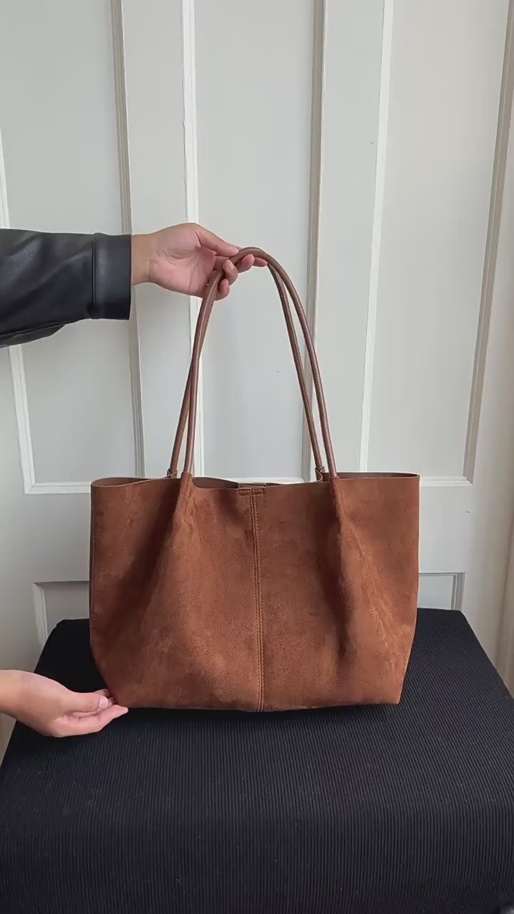 Women Fall New Suede Large 2026 Korean Casual Shoulder Tote Bag