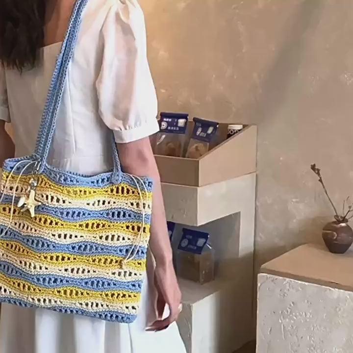 2026 New Lazy Shoulder Unique Casual Woven Large Tote Beach Bag