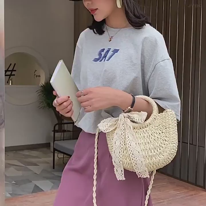 Women Straw New Fashion Shoulder Crossbody Versatile Handheld Bag