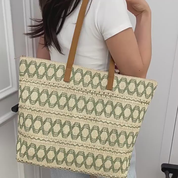 Women Trendy Woven Shoulder Large Tote Beach 2026 New Commute Straw Bag