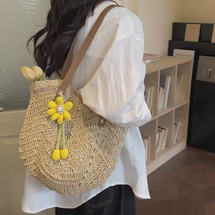 Women Handmade Woven 2026 Spring New Trendy Large Tote Beach Shoulder Bag