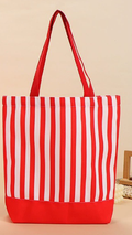 Striped Canvas Tote Bag