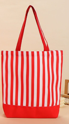 Striped Canvas Tote Bag