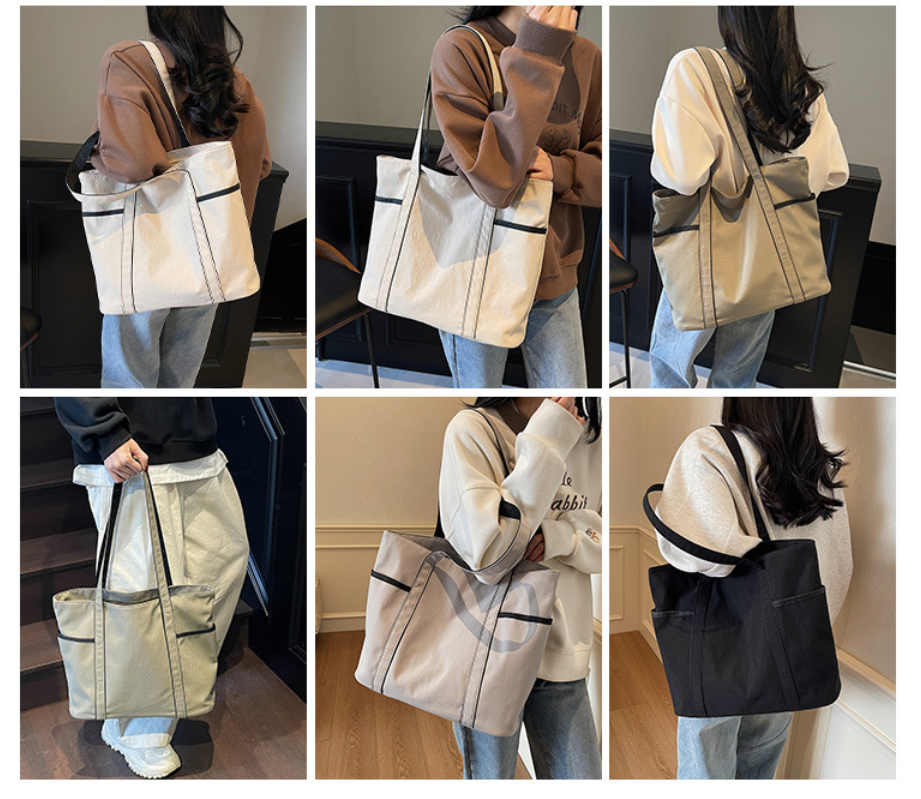 Women Color Block Tote 2026 New Large Fashion Handheld Shoulder Bag