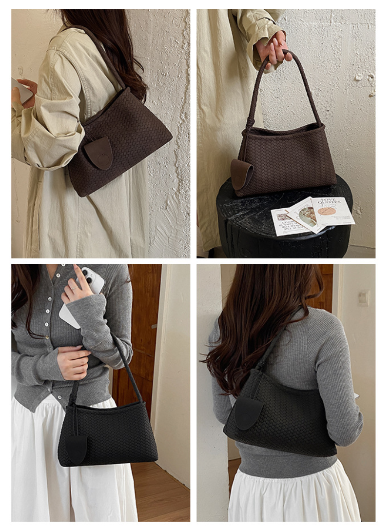 Textured Woven Shoulder Bag for Versatile Everyday Styling