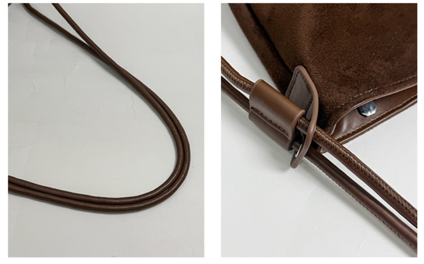 Vintage Suede-Look Hobo Shoulder Bag