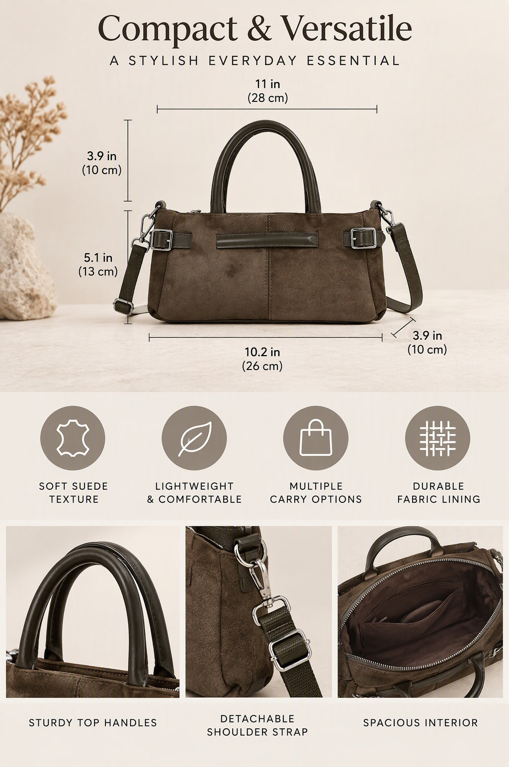 Vintage East-West Bag with Buckle Details
