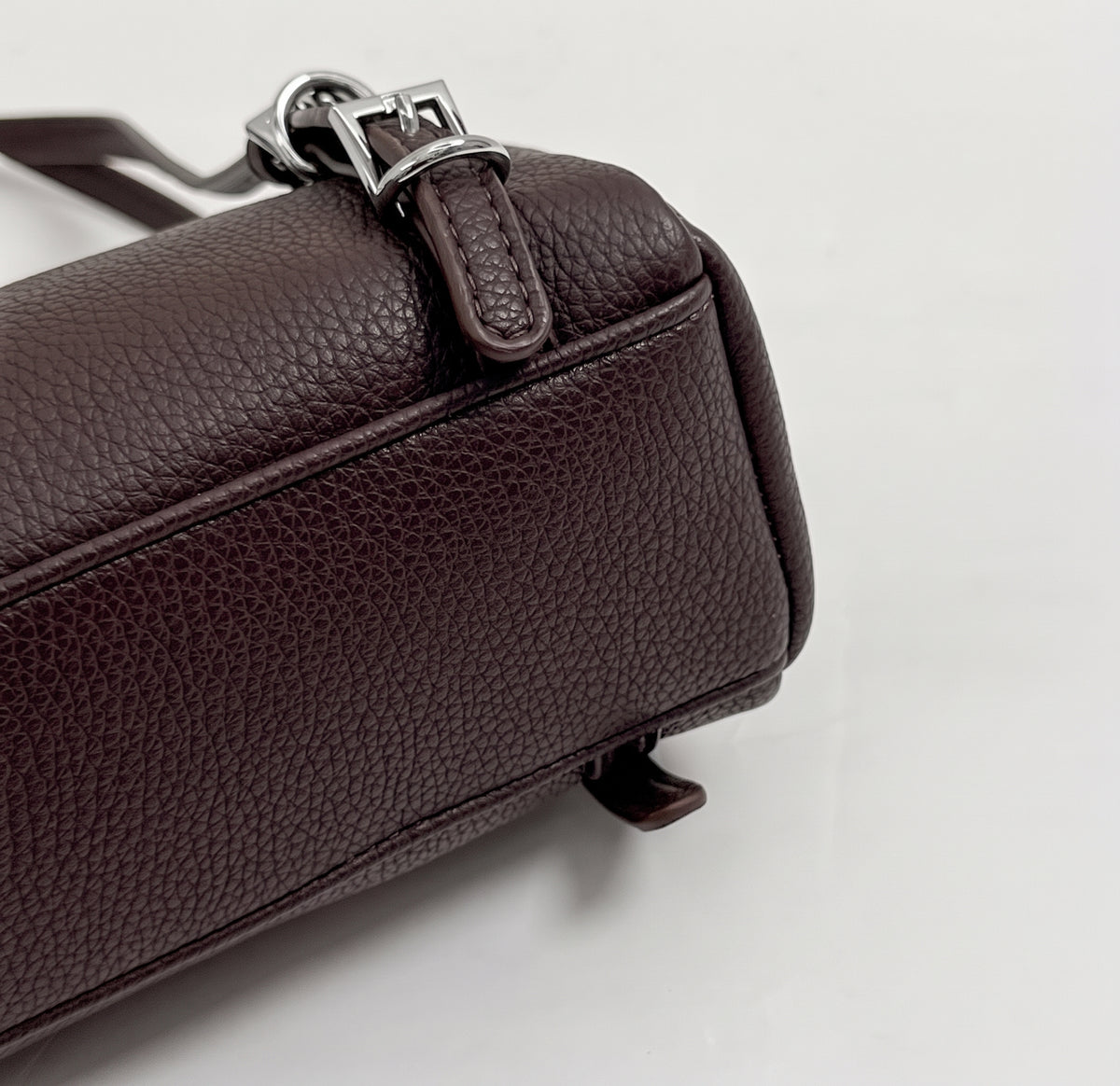 Vintage Barrel Bag with Double Buckle Accents