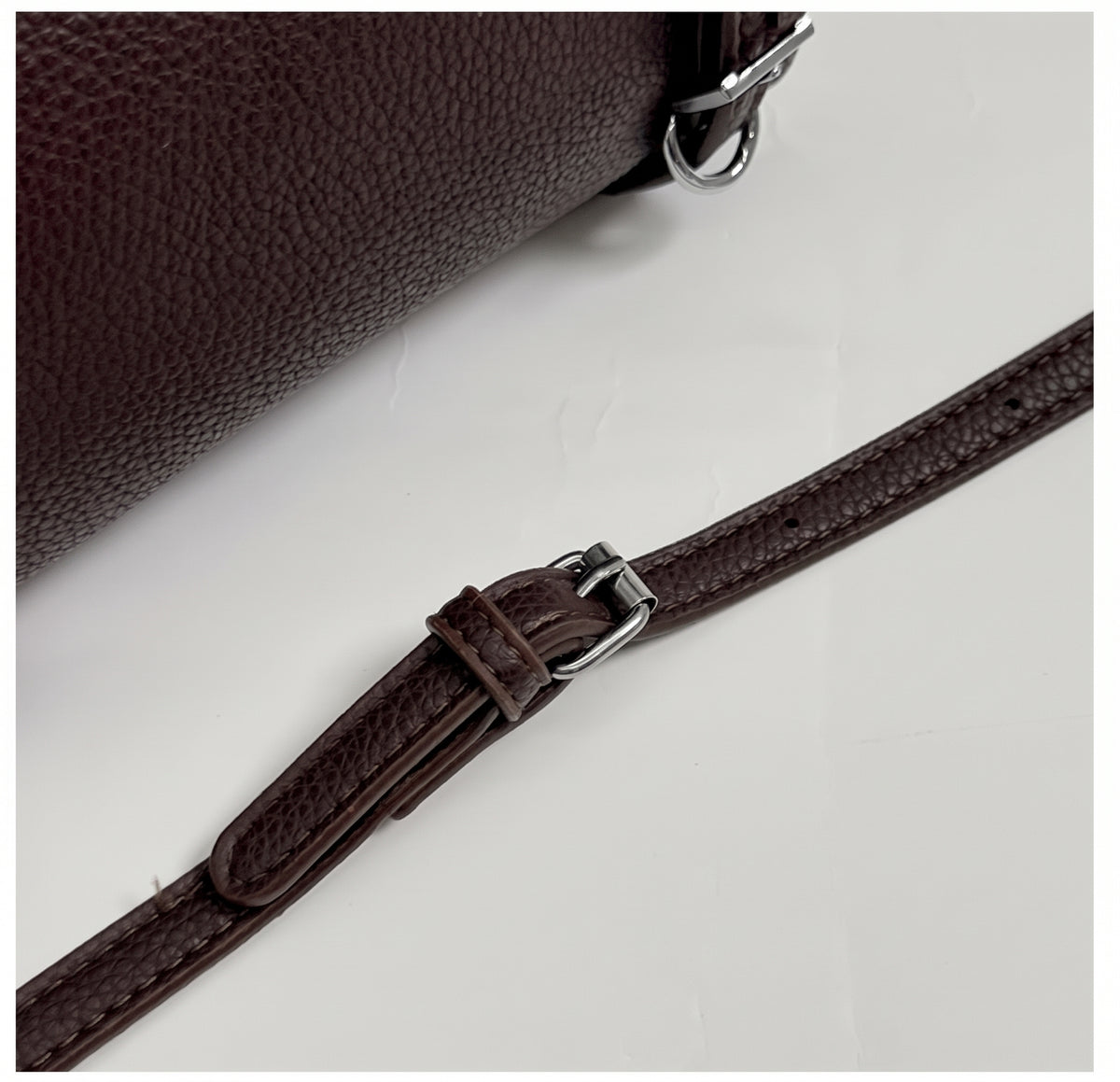 Vintage Barrel Bag with Double Buckle Accents
