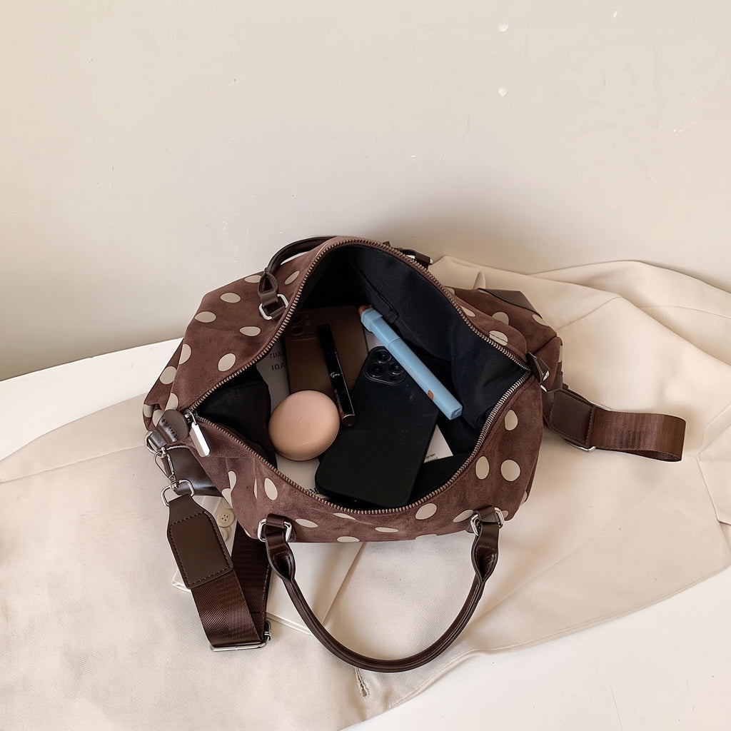 Retro Polka Dot Carryall with Strap
