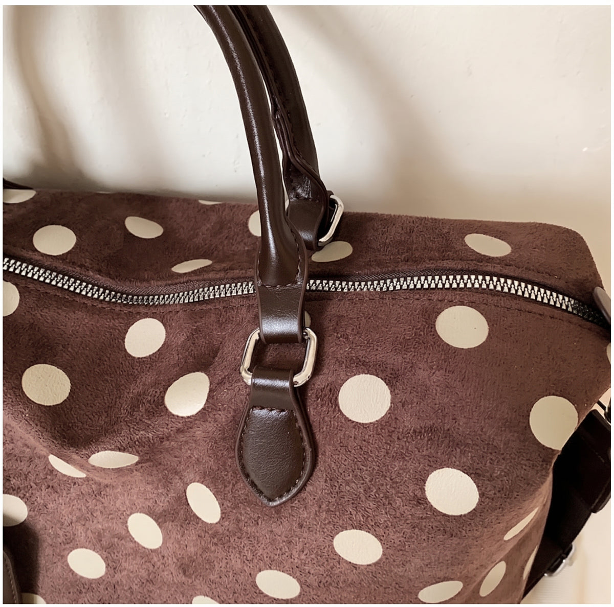 Retro Polka Dot Carryall with Strap