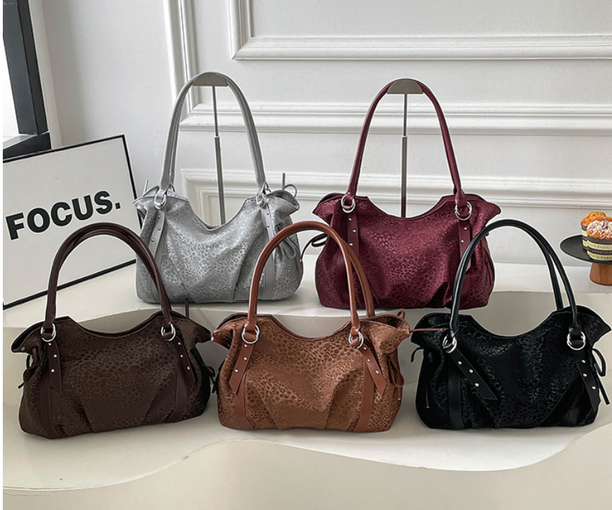 Retro Inspired Shoulder Bag with Elevated Texture