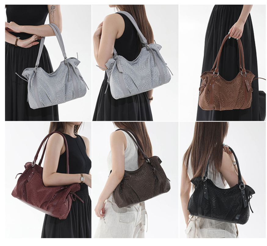 Retro Inspired Shoulder Bag with Elevated Texture