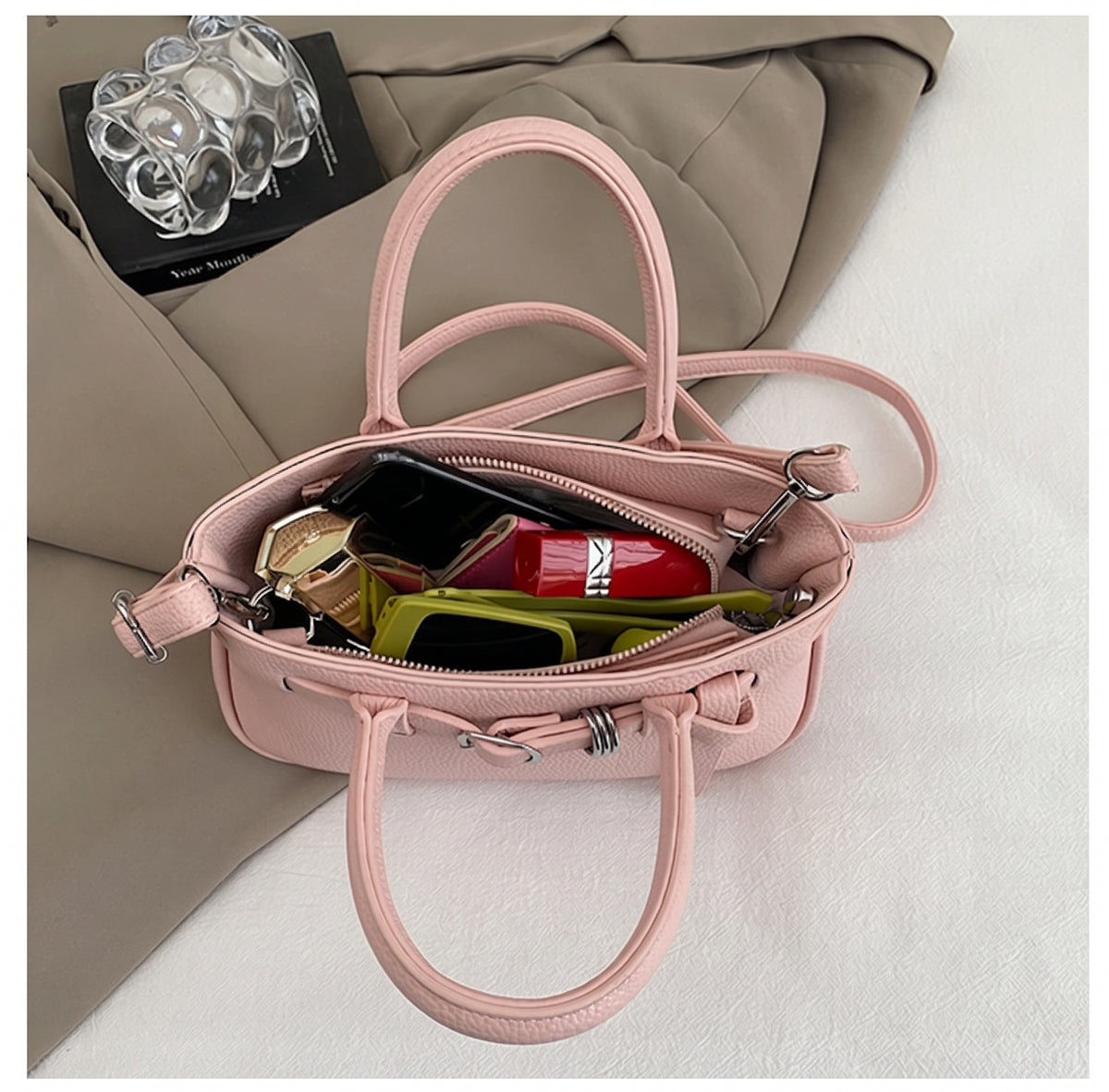 Sweet Mini Tote Bag with Belt Detail