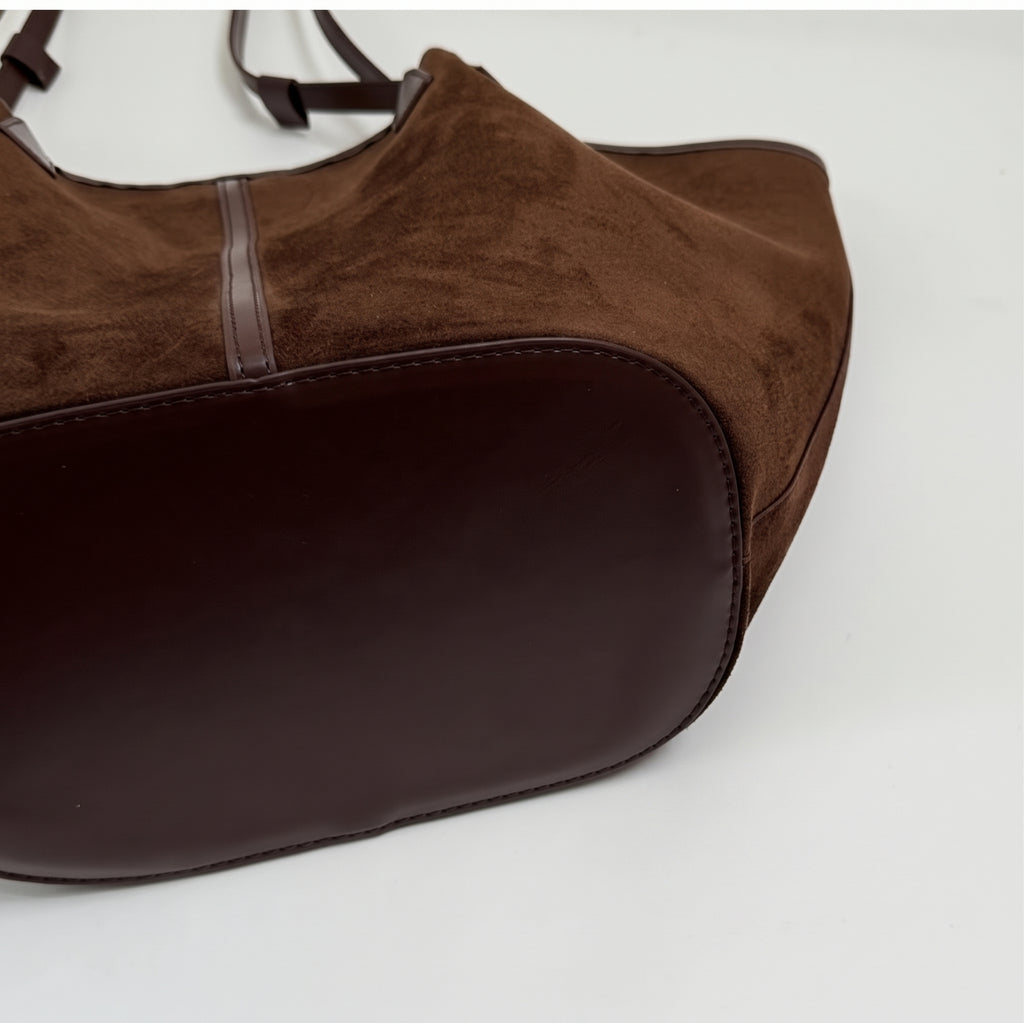 Minimalist Vintage Suede Tote Shoulder Bag