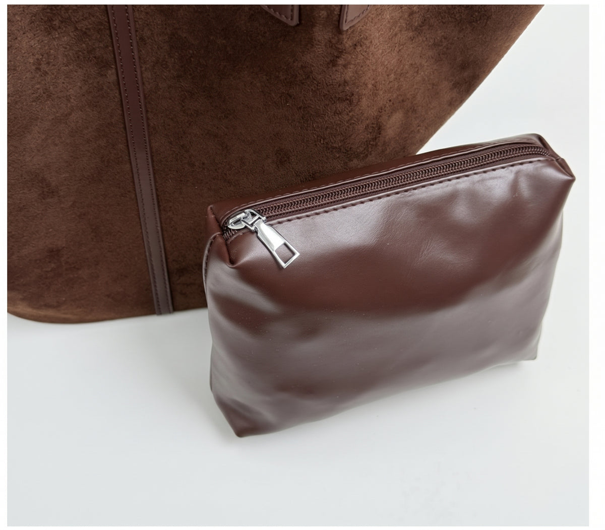 Minimalist Vintage Suede Tote Shoulder Bag