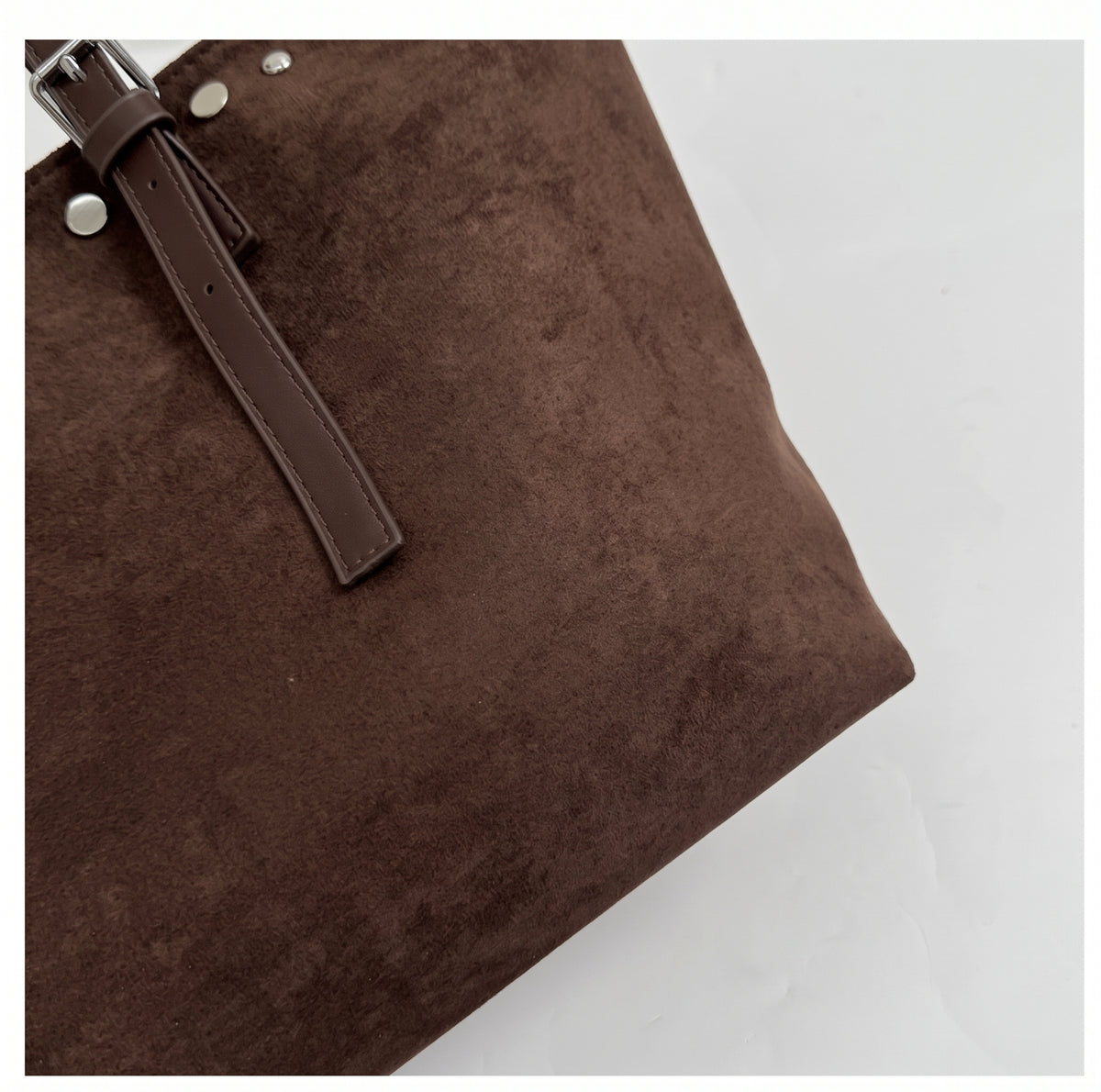 Studded Suede Tote with Adjustable Shoulder Straps