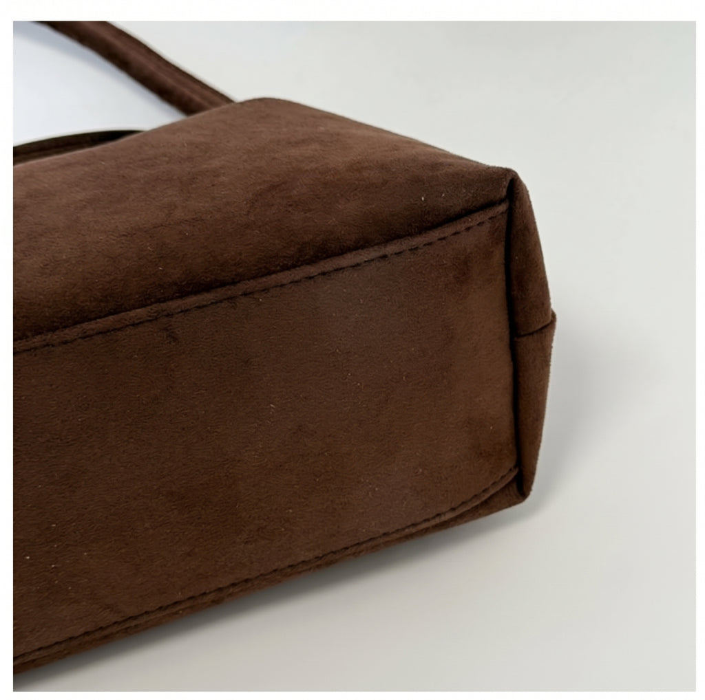 Vintage Suede Flap Shoulder Bag