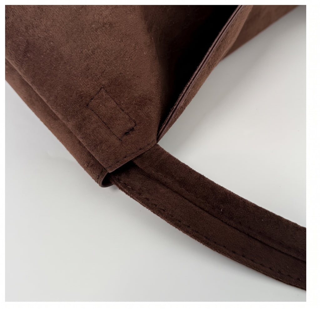 Vintage Suede Flap Shoulder Bag