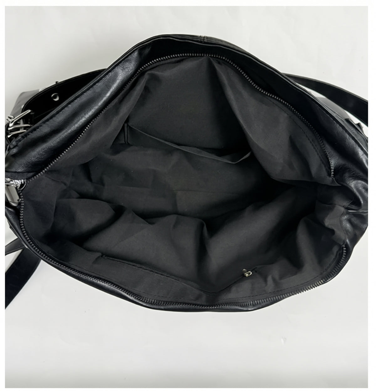 Slouchy Studded Hobo Bag with Buckle Details